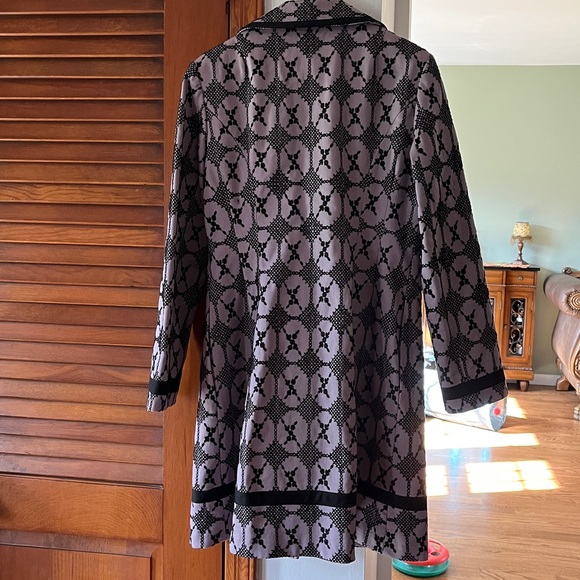 Nanette Lepore Boutique Black and Purple embroidered long jacket - Picture 2 of 7
